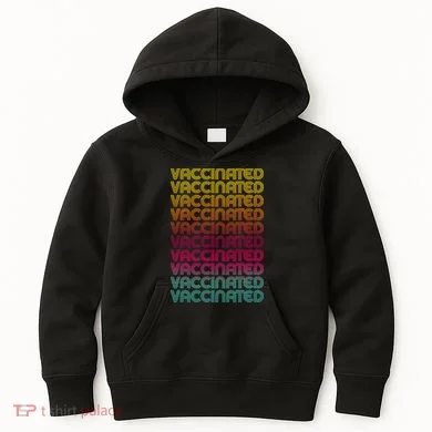 Retro Style Rainbow Vaccinated Kids Hoodie
