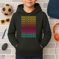 Retro Style Rainbow Vaccinated Kids Hoodie thumb 2