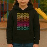 Retro Style Rainbow Vaccinated Kids Hoodie thumb 3