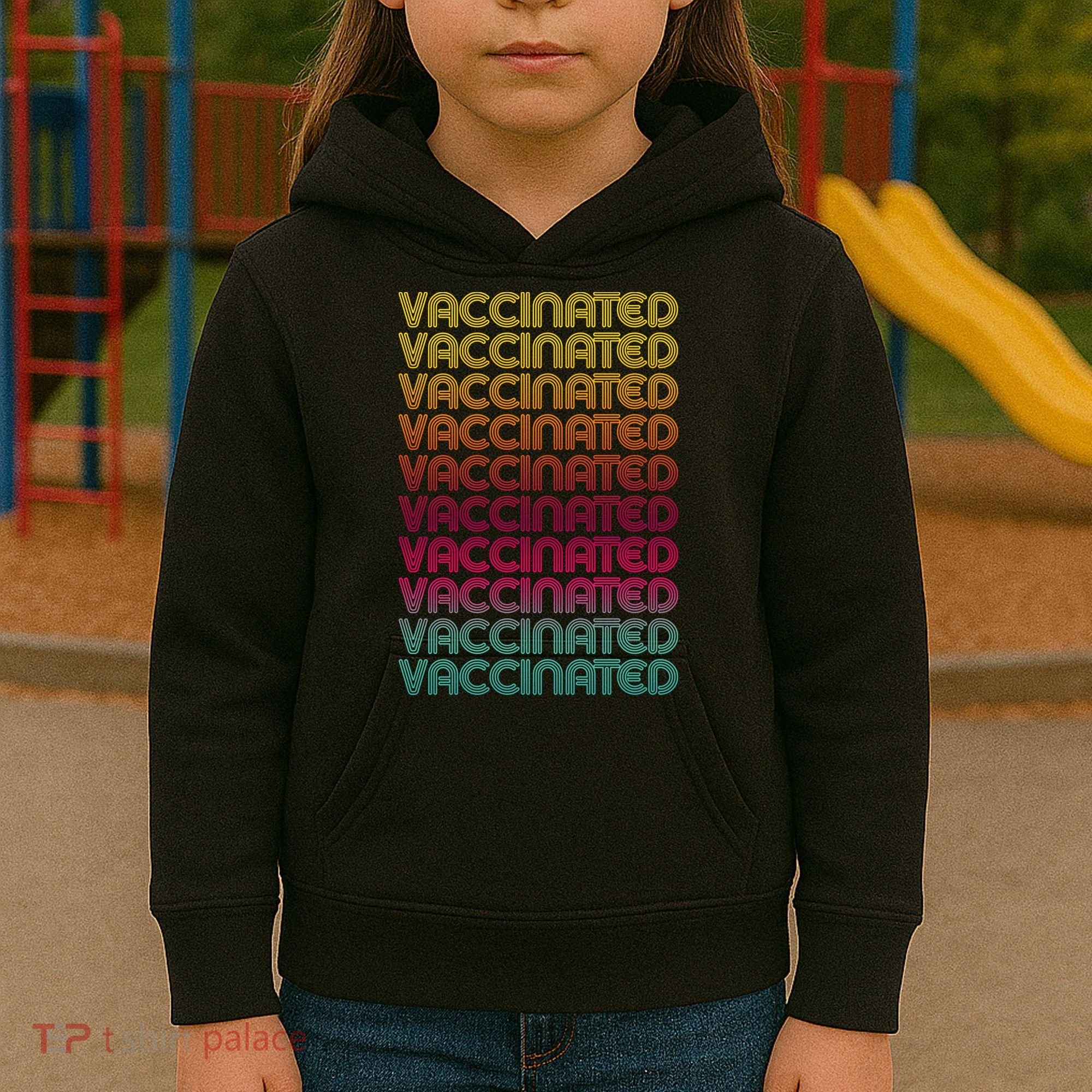 Retro Style Rainbow Vaccinated Kids Hoodie