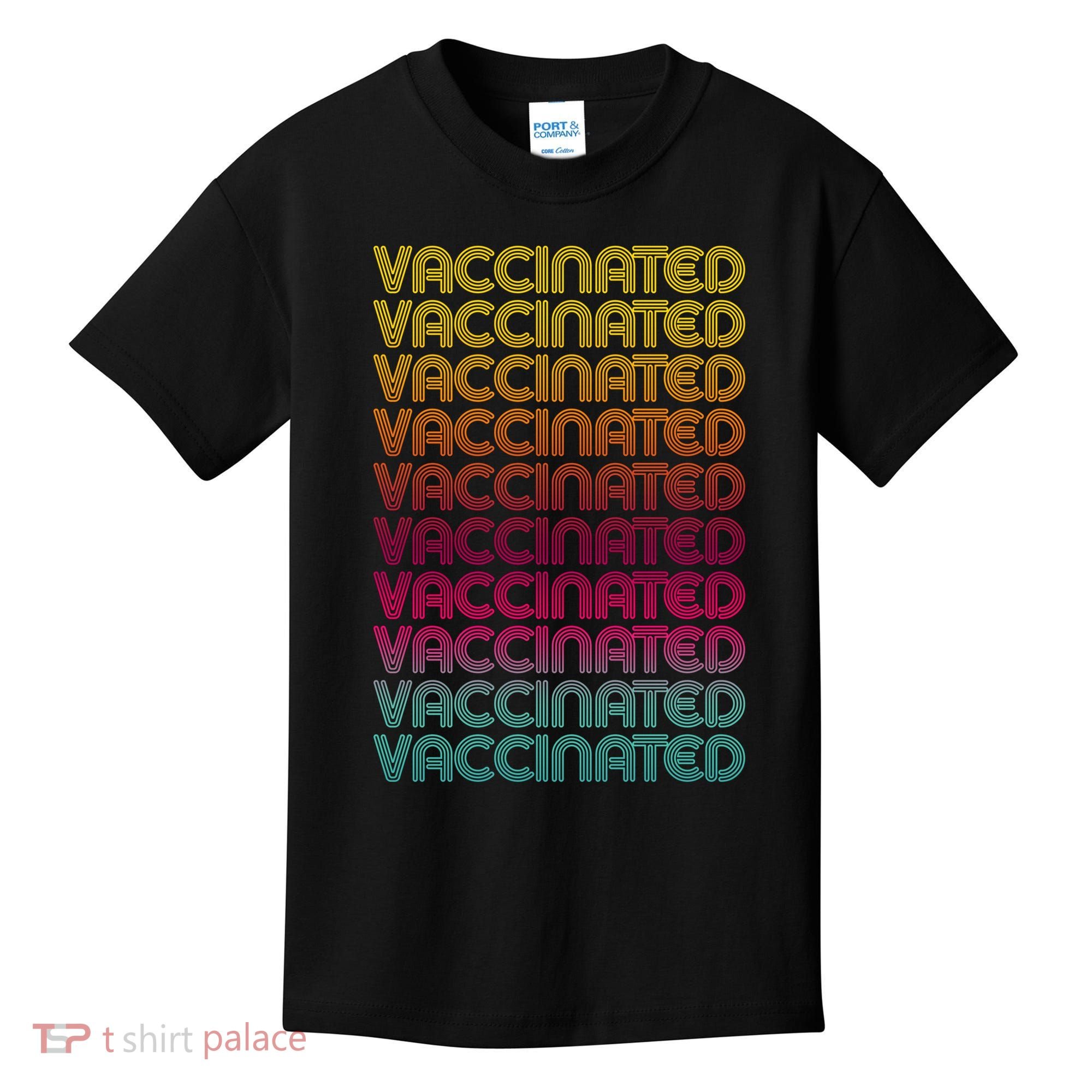Retro Style Rainbow Vaccinated Kids T-Shirt