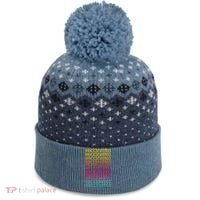 Retro Style Rainbow Vaccinated The Baniff Cuffed Pom Beanie thumb 0