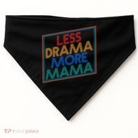 Retro Styled Less Drama More Mama USA-Made Doggie Bandana thumb 0