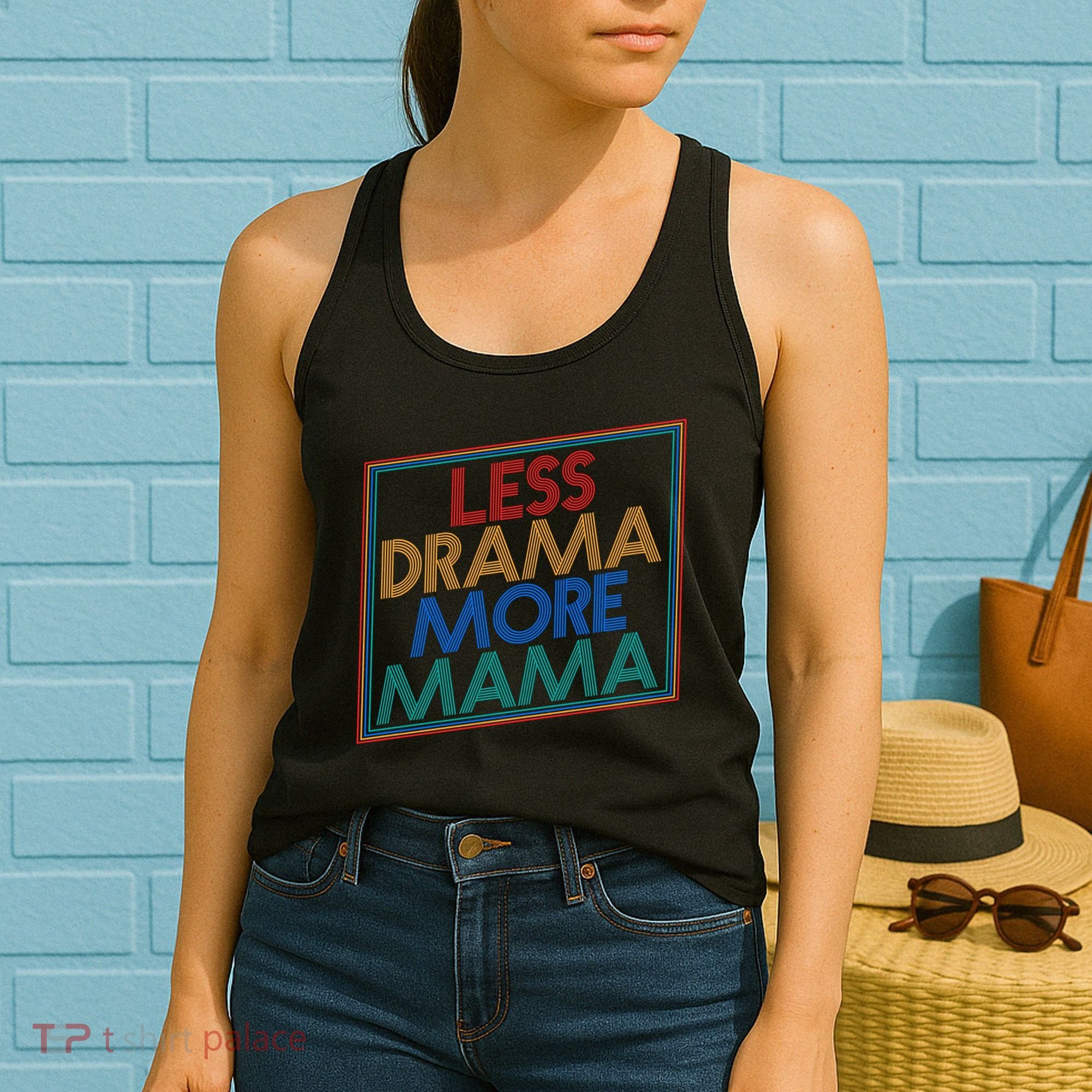 Retro Styled Less Drama More Mama Women's Tank Top