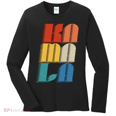 Retro Styled Text Kamala Harris Women's Long Sleeve Shirt