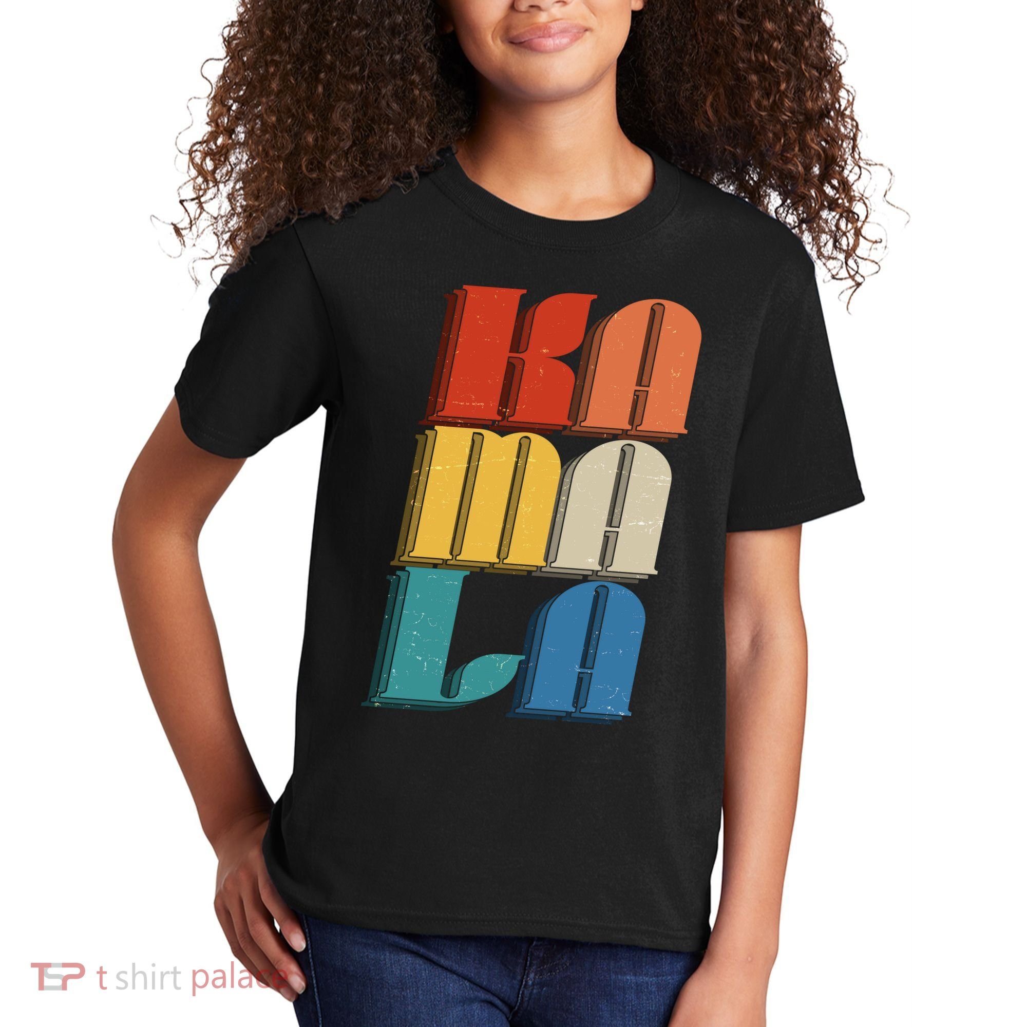 Retro Styled Text Kamala Harris Kids T-Shirt