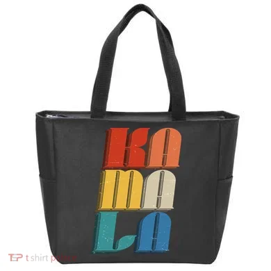 Retro Styled Text Kamala Harris Tote Bag