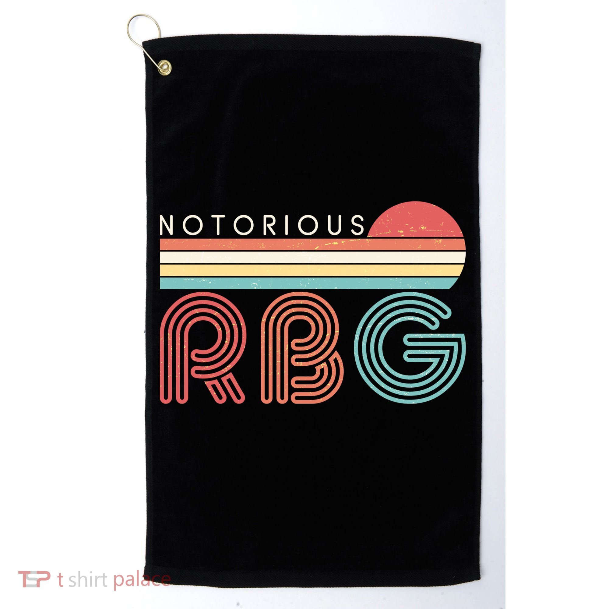 Retro Sun Notorious RBG Ruth Bader Ginsburg Tribute Golf Towel