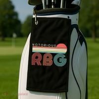 Retro Sun Notorious RBG Ruth Bader Ginsburg Tribute Golf Towel thumb 2