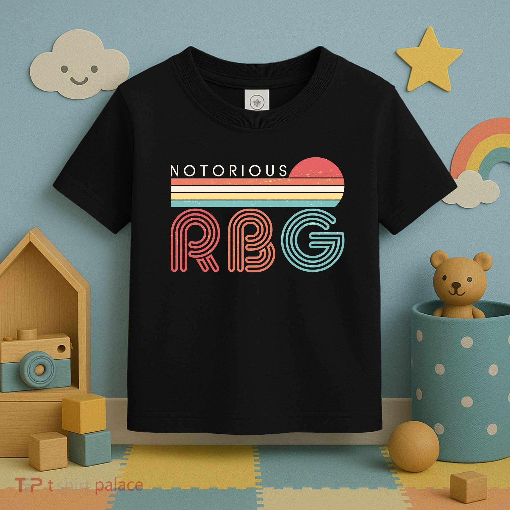 Retro Sun Notorious RBG Ruth Bader Ginsburg Tribute Toddler T-Shirt