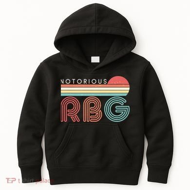 Retro Sun Notorious RBG Ruth Bader Ginsburg Tribute Kids Hoodie