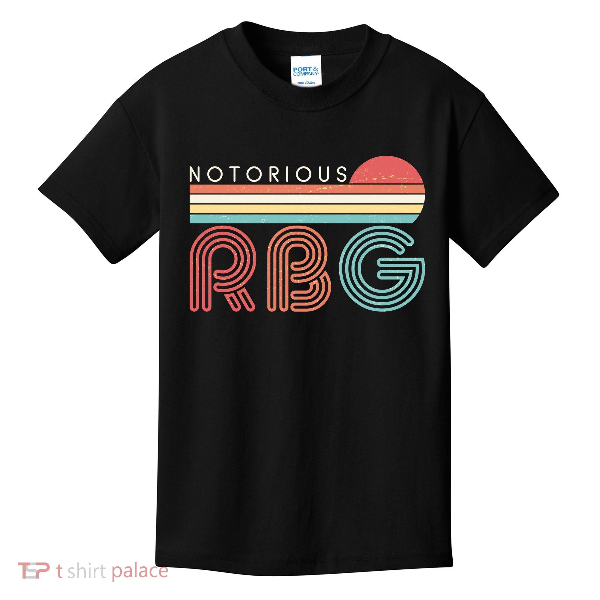 Retro Sun Notorious RBG Ruth Bader Ginsburg Tribute Kids T-Shirt