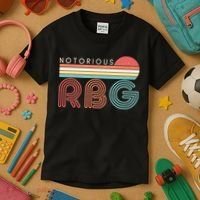 Retro Sun Notorious RBG Ruth Bader Ginsburg Tribute Kids T-Shirt thumb 3