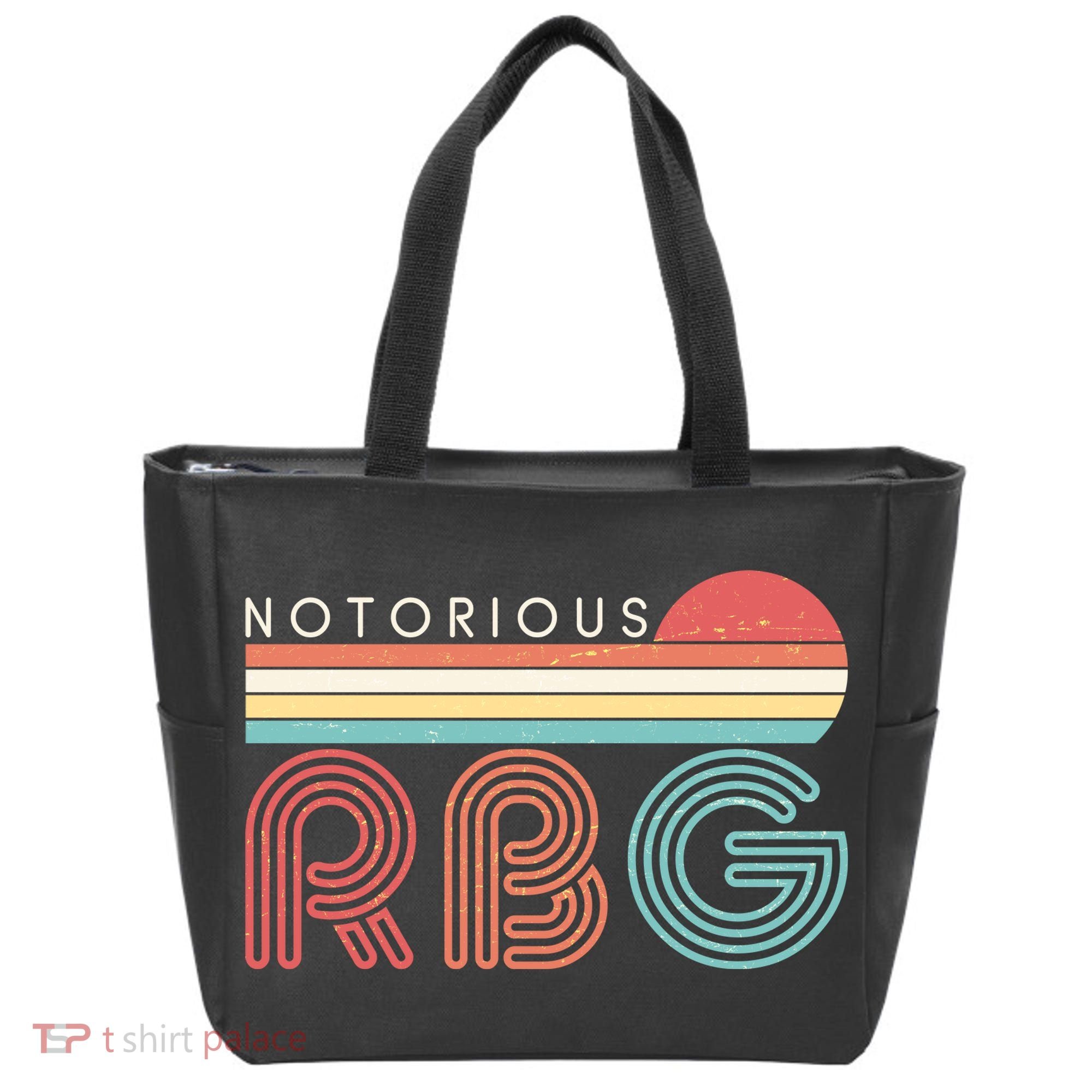Retro Sun Notorious RBG Ruth Bader Ginsburg Tribute Tote Bag