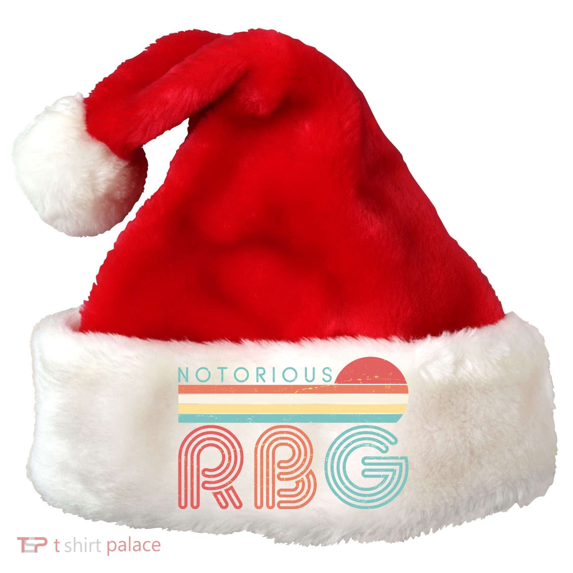 Retro Sun Notorious RBG Ruth Bader Ginsburg Tribute Santa Hat