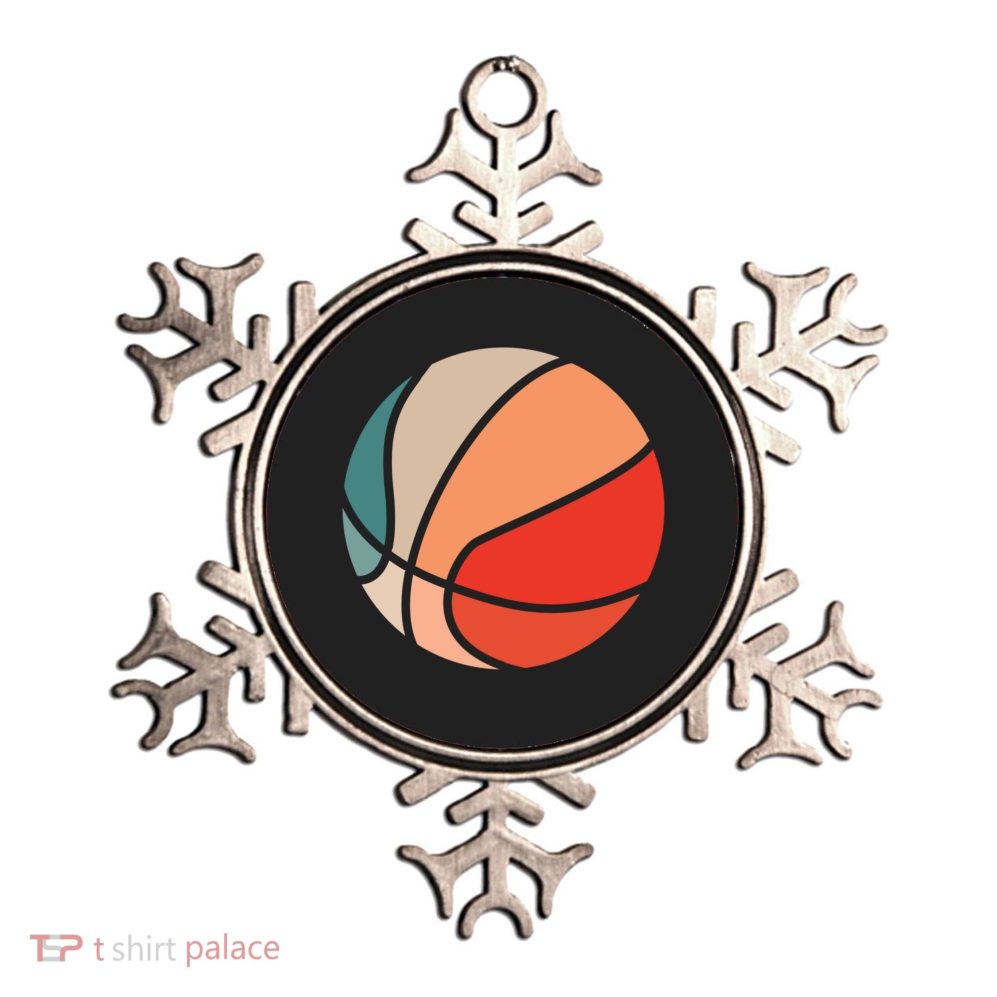Retro Sunset Basketball Ornament