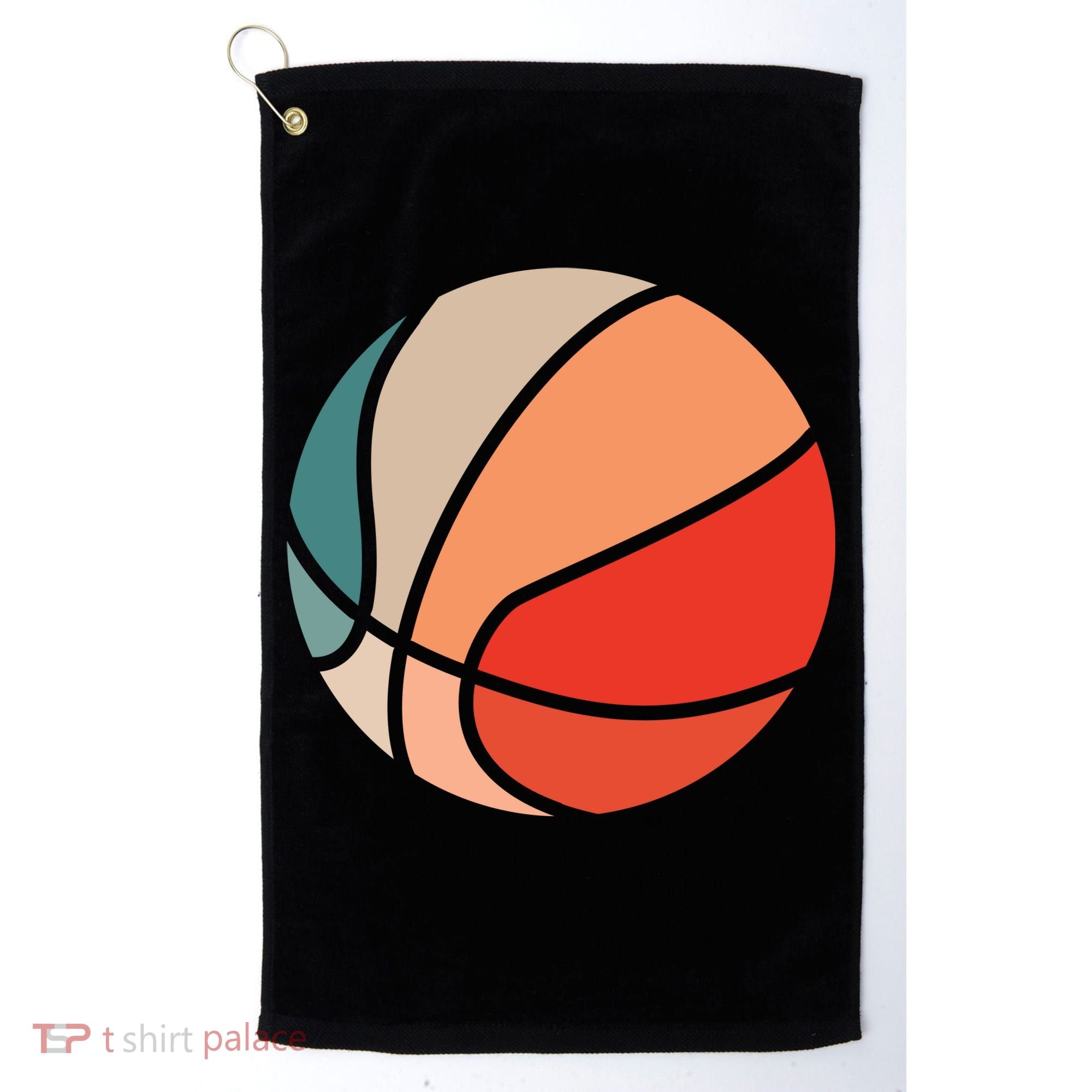 Retro Sunset Basketball Golf Towel