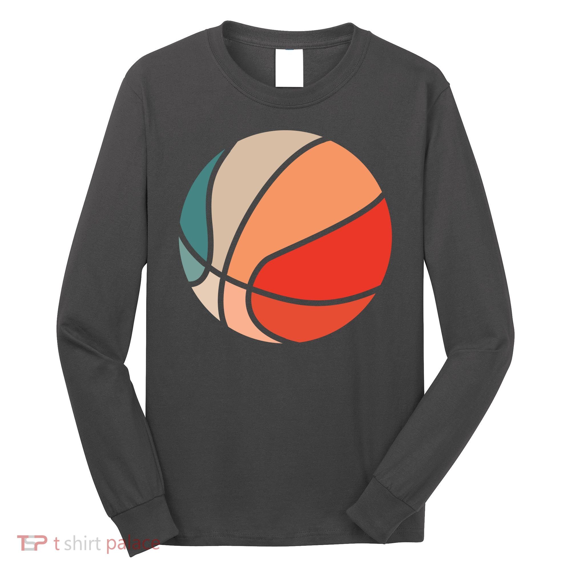 Retro Sunset Basketball Long Sleeve Shirt