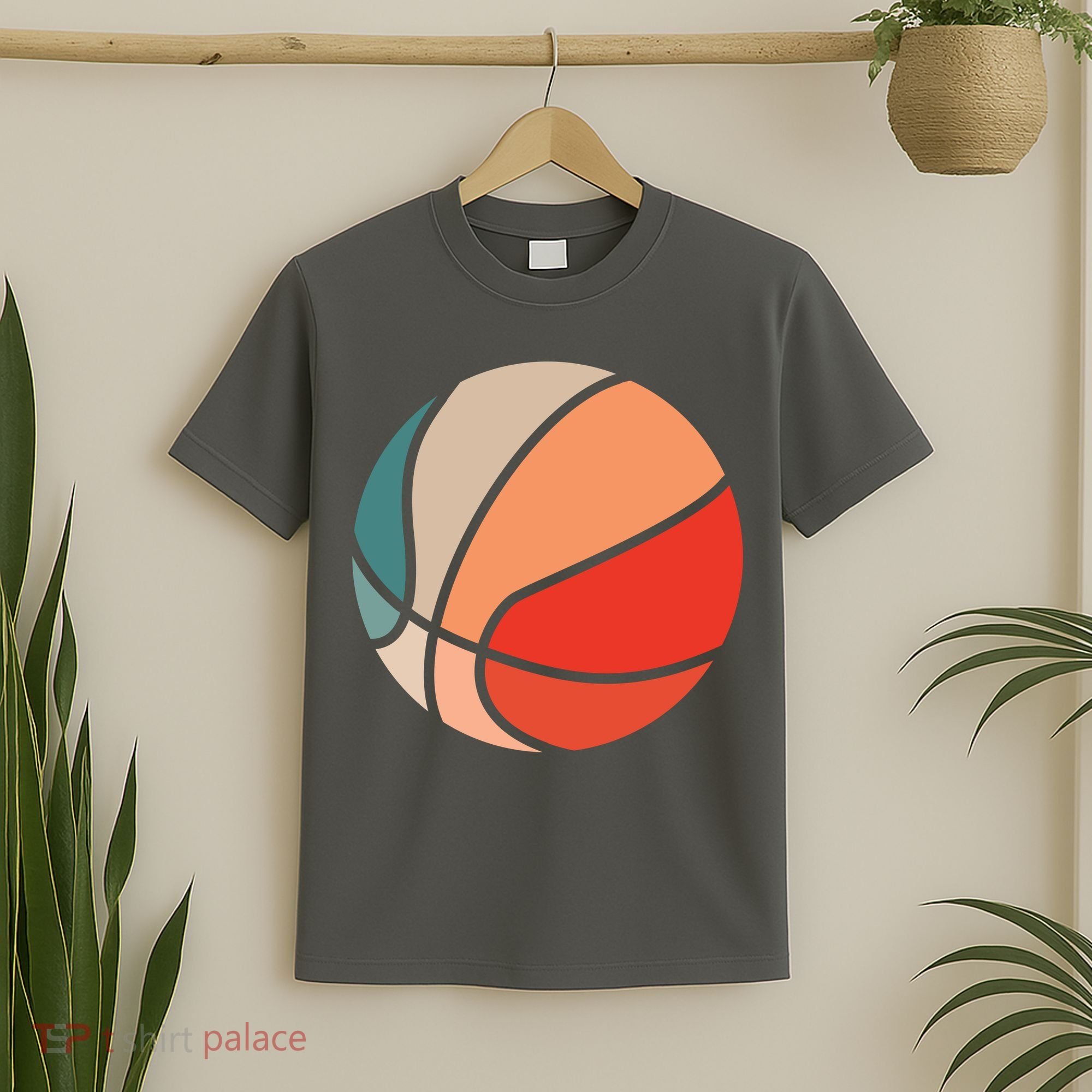 Retro Sunset Basketball T-Shirt
