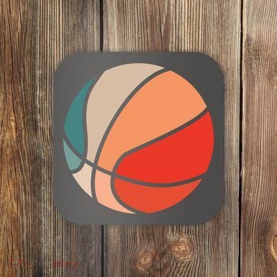 Retro Sunset Basketball Coaster