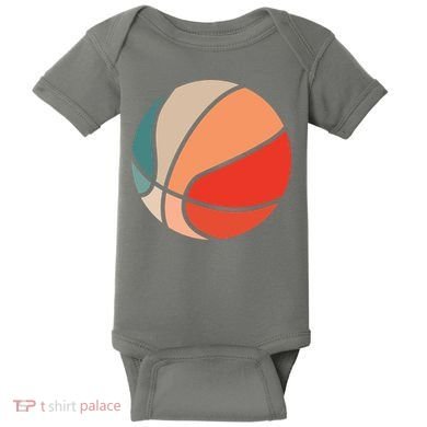 Retro Sunset Basketball Baby Bodysuit