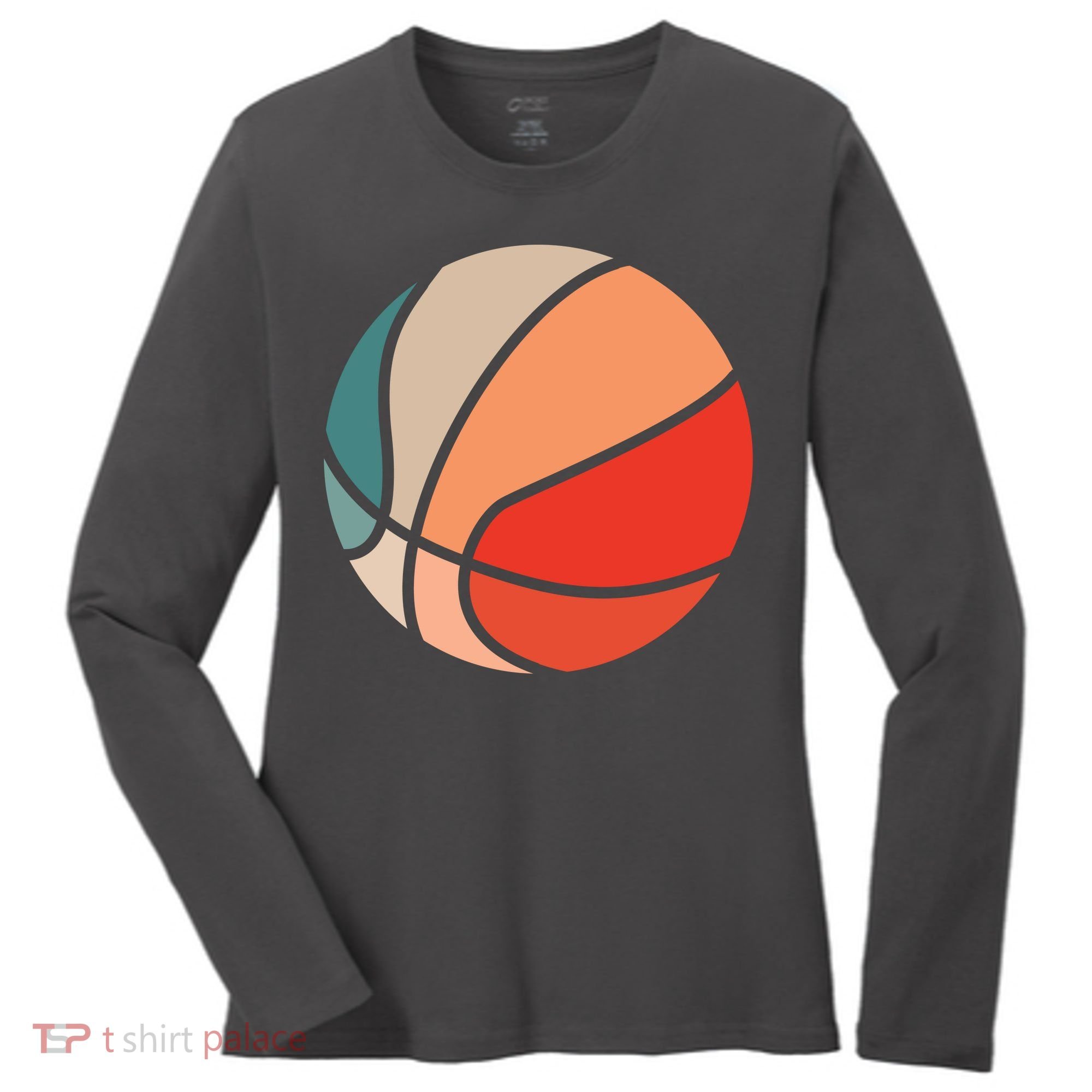 Retro Sunset Basketball Women's Long Sleeve Shirt