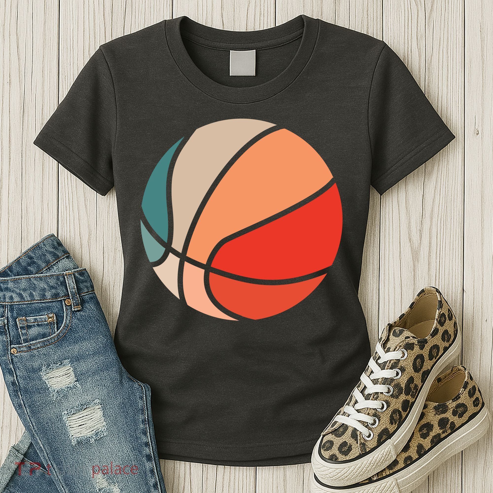 Retro Sunset Basketball Women's T-Shirt