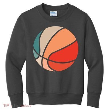 Retro Sunset Basketball Kids Sweatshirt