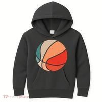Retro Sunset Basketball Kids Hoodie thumb 0