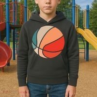 Retro Sunset Basketball Kids Hoodie thumb 2