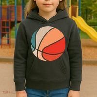 Retro Sunset Basketball Kids Hoodie thumb 3