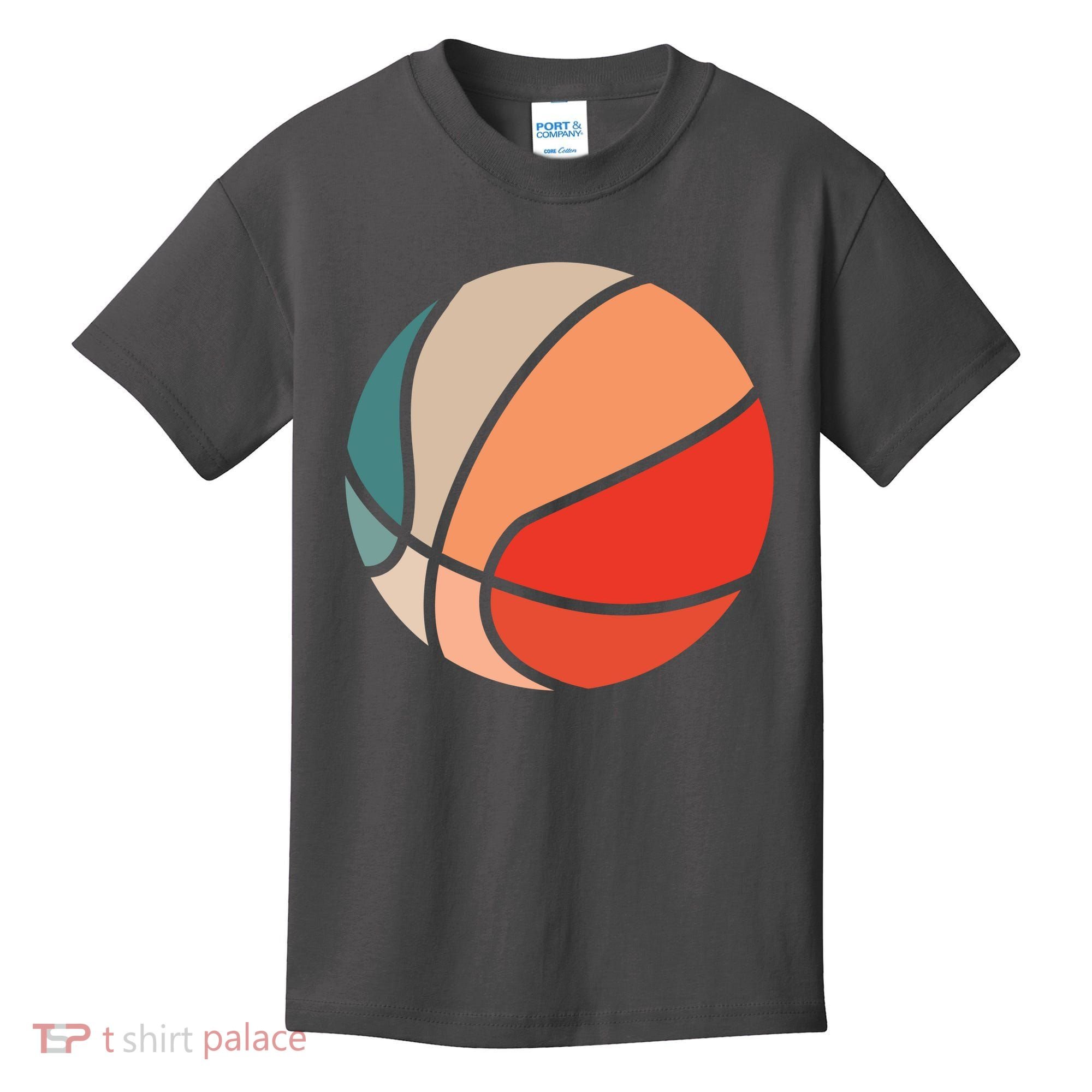 Retro Sunset Basketball Kids T-Shirt