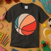 Retro Sunset Basketball Kids T-Shirt thumb 3