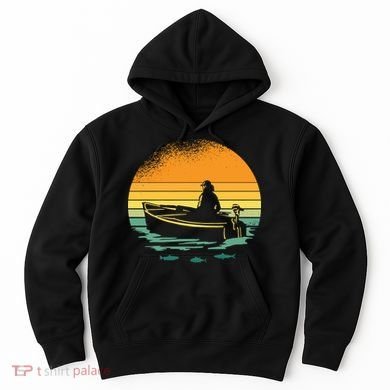 Retro Sunset Boat Hoodie