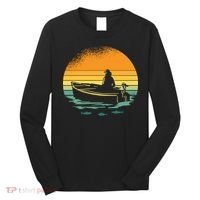 Retro Sunset Boat Long Sleeve Shirt thumb 0