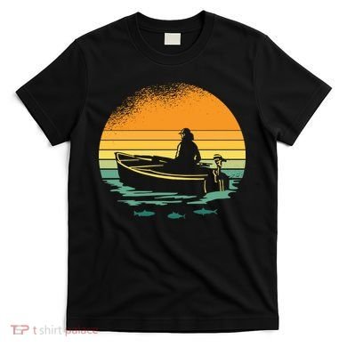 Retro Sunset Boat T-Shirt