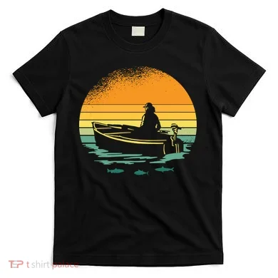 Retro Sunset Boat T-Shirt