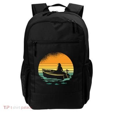 Retro Sunset Boat Backpack