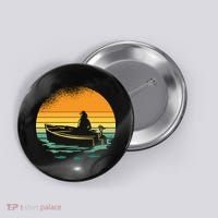 Retro Sunset Boat Button thumb 0
