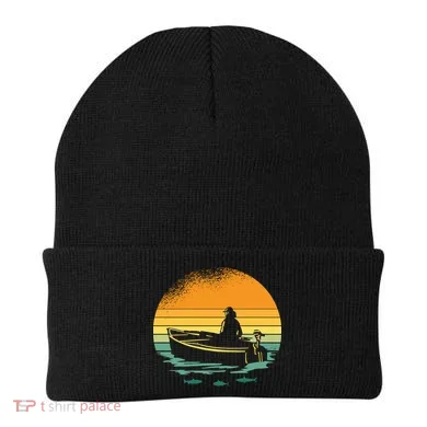 Retro Sunset Boat Beanie
