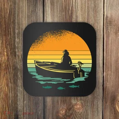 Retro Sunset Boat Coaster