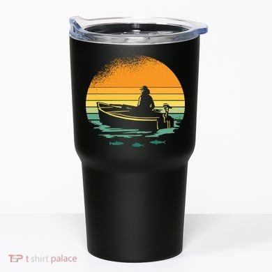 Retro Sunset Boat Tumbler