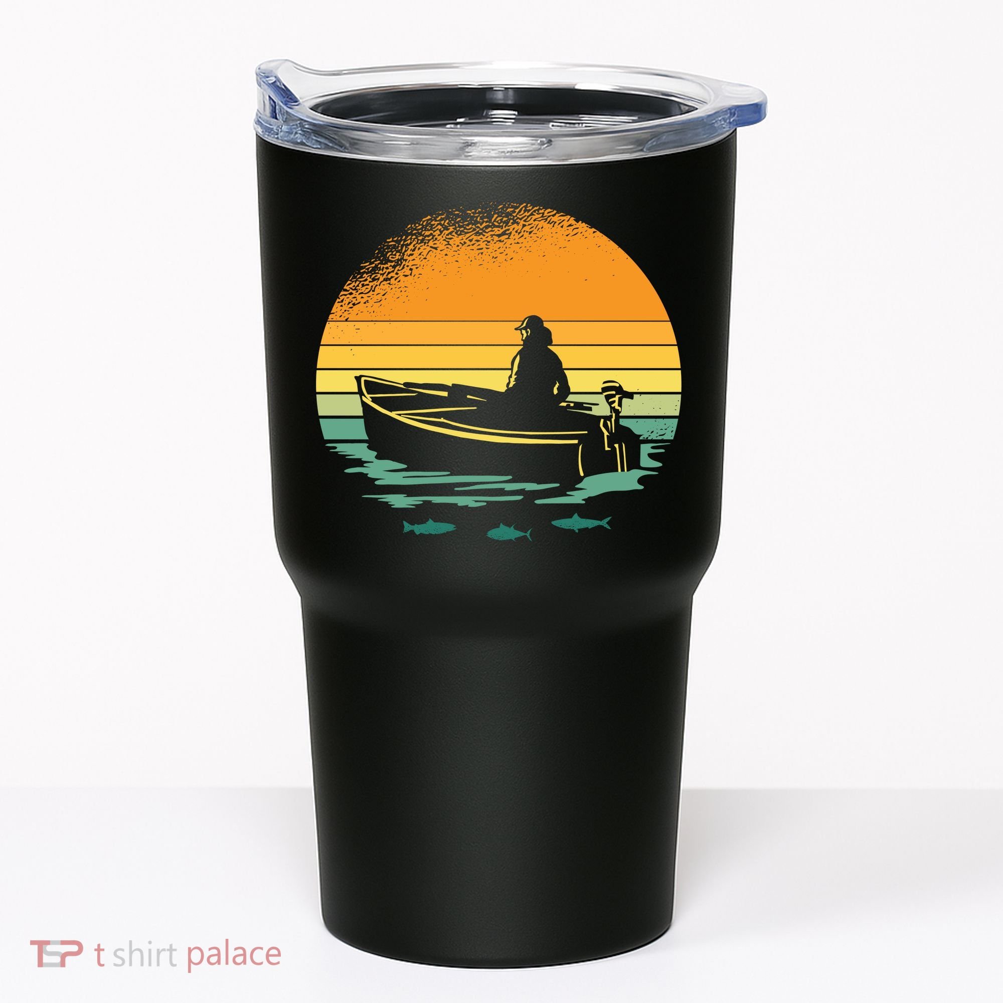 Retro Sunset Boat Tumbler