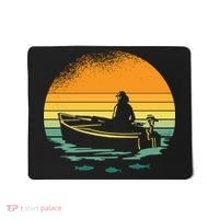 Retro Sunset Boat Mousepad thumb 0