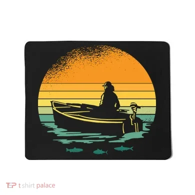 Retro Sunset Boat Mousepad
