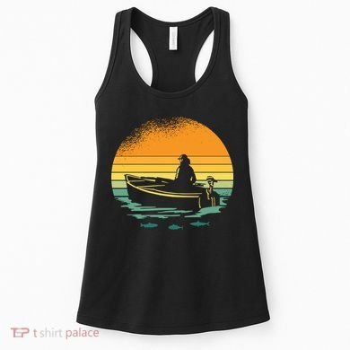Retro Sunset Boat Women's Tank Top