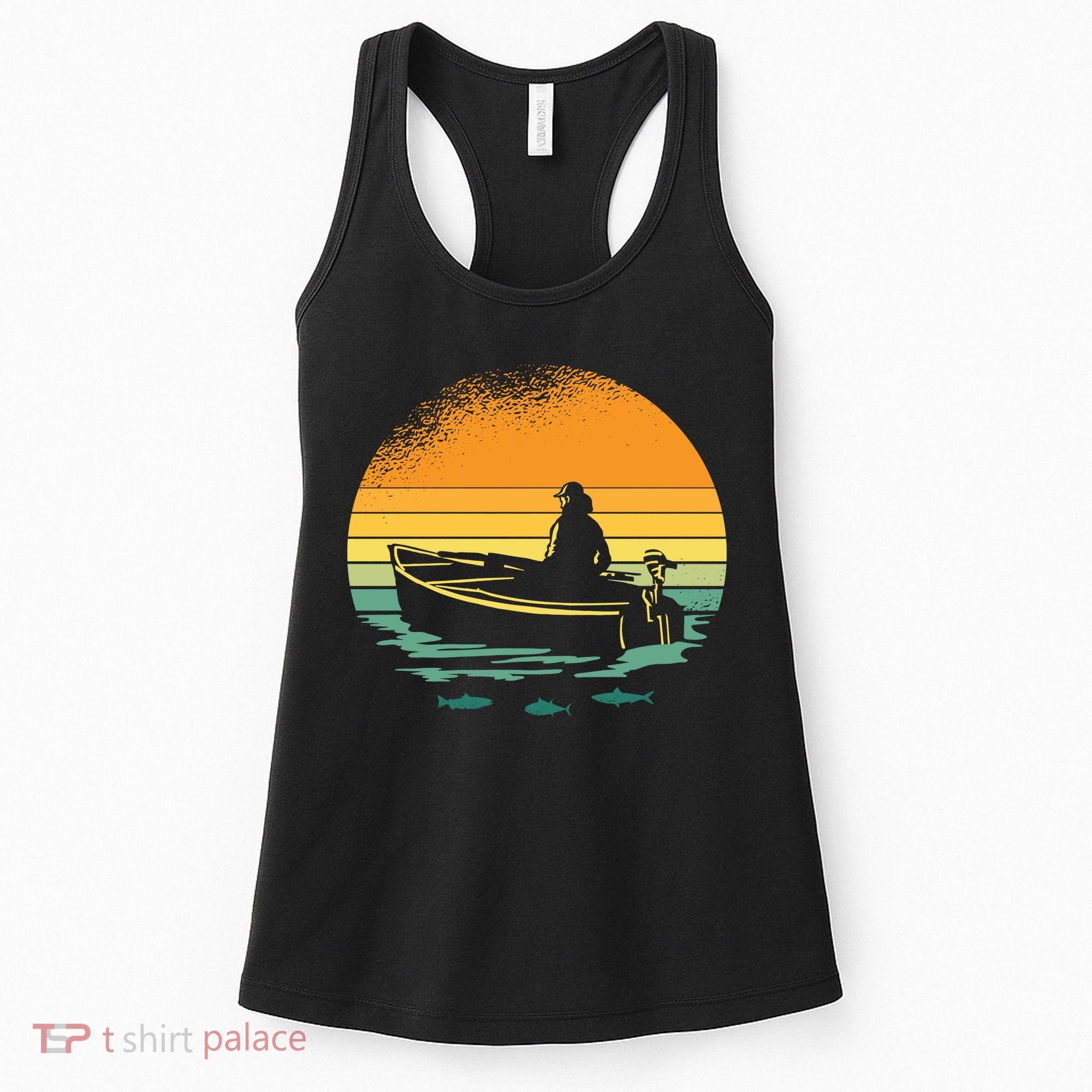 Retro Sunset Boat Women's Tank Top