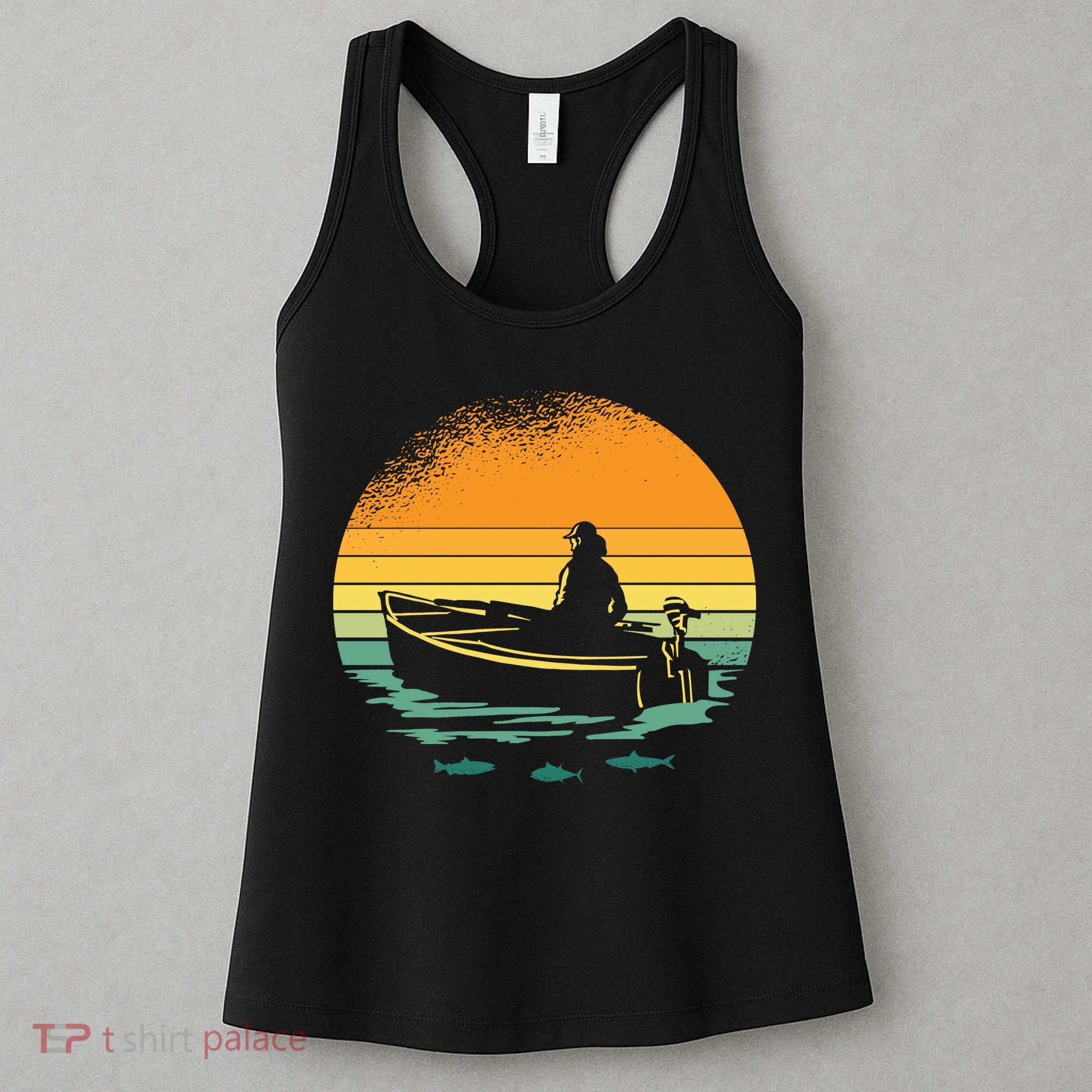 Retro Sunset Boat Women's Tank Top