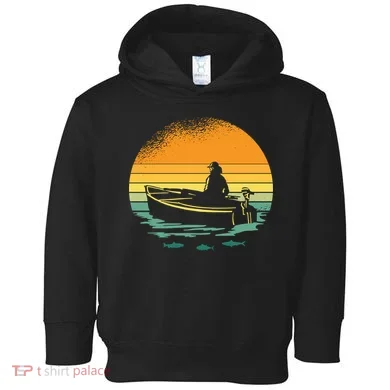Retro Sunset Boat Toddler Hoodie