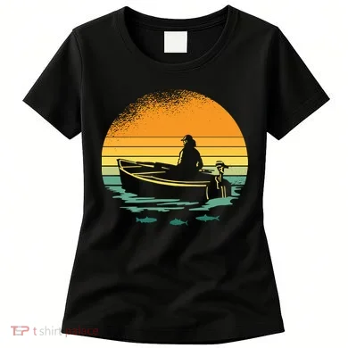 Retro Sunset Boat Women's T-Shirt